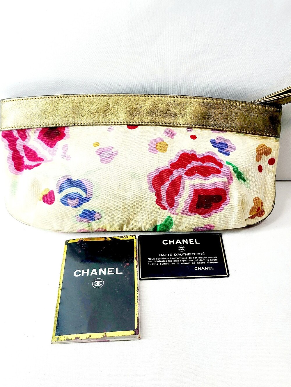 Chanel Canvas Leather Clutch Bag